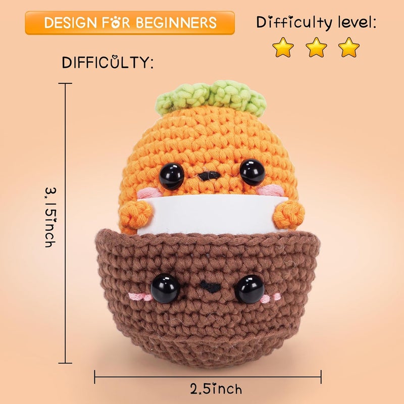 WaldyWop Beginner Crochet Kit for Kids: Wobbles Crocheting Starter Kits for Girls - Learn to Crochet Set w/Step-by-Step Video - Complete Knitting Kit, Easy Crochet Yarn, Birthday Gifts for Women - Image 5